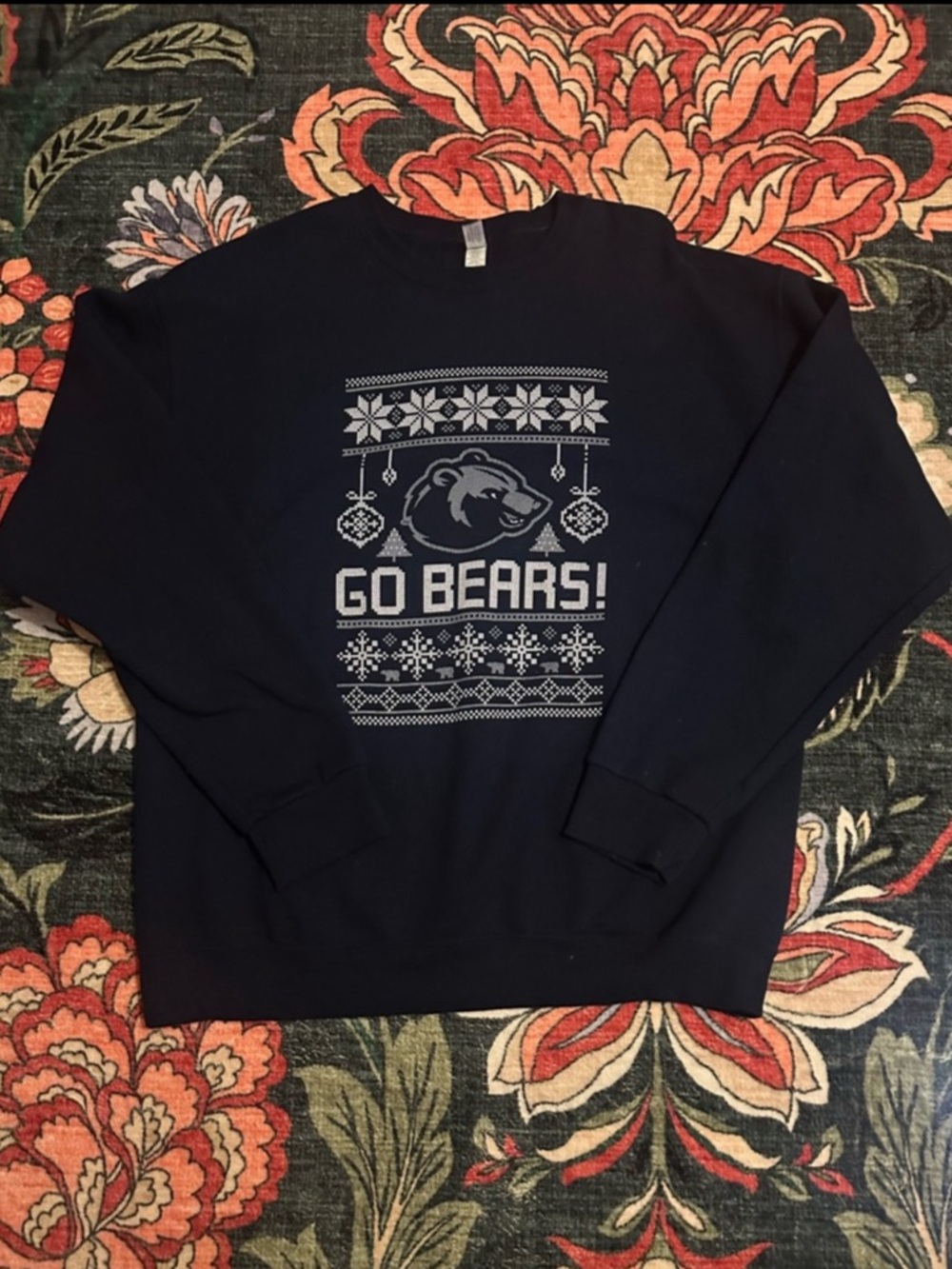 Men’s Jerzees Navy “Go Bears!” Crewneck Sweatshirt 🐻